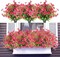 12 Bundles UV Resistant Artificial Outdoor Flowers for Garden Patio, Realistic Fake Spring Flowers No Fade, Zero Maintenance Faux Plants for Outside Decor for Porch & Window Box-Fuchsia
